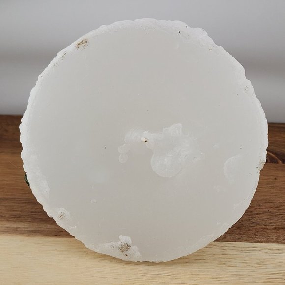 Vintage White Frosting Wax Christmas Bell Candle 3.5" red poinsettia - Picture 9 of 12